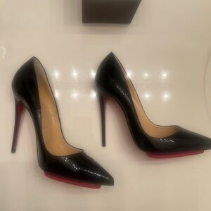 So Kate Christian Louboutin Black Patent Leather Heels 120